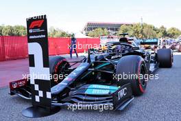 Pole sitter Lewis Hamilton (GBR) Mercedes AMG F1 W12 in qualifying parc ferme. 08.05.2021. Formula 1 World Championship, Rd 4, Spanish Grand Prix, Barcelona, Spain, Qualifying Day.