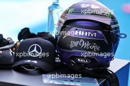 The helmet of Lewis Hamilton (GBR) Mercedes AMG F1 in qualifying parc ferme. 08.05.2021. Formula 1 World Championship, Rd 4, Spanish Grand Prix, Barcelona, Spain, Qualifying Day.