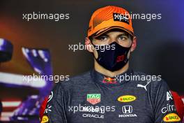 Max Verstappen (NLD) Red Bull Racing in the post qualifying FIA Press Conference. 08.05.2021. Formula 1 World Championship, Rd 4, Spanish Grand Prix, Barcelona, Spain, Qualifying Day.