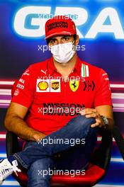Carlos Sainz Jr (ESP) Ferrari in the FIA Press Conference. 06.05.2021. Formula 1 World Championship, Rd 4, Spanish Grand Prix, Barcelona, Spain, Preparation Day.