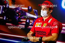 Charles Leclerc (MON) Ferrari in the FIA Press Conference. 06.05.2021. Formula 1 World Championship, Rd 4, Spanish Grand Prix, Barcelona, Spain, Preparation Day.