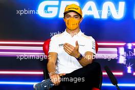 Lando Norris (GBR) McLaren in the FIA Press Conference. 06.05.2021. Formula 1 World Championship, Rd 4, Spanish Grand Prix, Barcelona, Spain, Preparation Day.