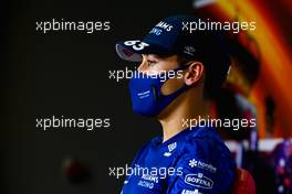 George Russell (GBR) Williams Racing in the FIA Press Conference. 06.05.2021. Formula 1 World Championship, Rd 4, Spanish Grand Prix, Barcelona, Spain, Preparation Day.