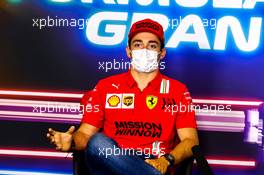 Charles Leclerc (MON) Ferrari in the FIA Press Conference. 06.05.2021. Formula 1 World Championship, Rd 4, Spanish Grand Prix, Barcelona, Spain, Preparation Day.