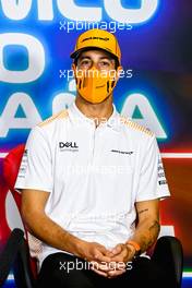 Daniel Ricciardo (AUS) McLaren in the FIA Press Conference. 06.05.2021. Formula 1 World Championship, Rd 4, Spanish Grand Prix, Barcelona, Spain, Preparation Day.