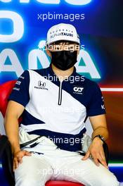Yuki Tsunoda (JPN) AlphaTauri in the FIA Press Conference. 06.05.2021. Formula 1 World Championship, Rd 4, Spanish Grand Prix, Barcelona, Spain, Preparation Day.