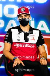 Antonio Giovinazzi (ITA) Alfa Romeo Racing in the FIA Press Conference. 06.05.2021. Formula 1 World Championship, Rd 4, Spanish Grand Prix, Barcelona, Spain, Preparation Day.