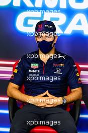 Sergio Perez (MEX) Red Bull Racing in the FIA Press Conference. 06.05.2021. Formula 1 World Championship, Rd 4, Spanish Grand Prix, Barcelona, Spain, Preparation Day.