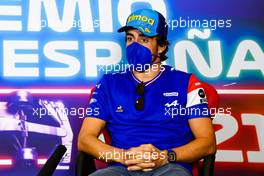 Fernando Alonso (ESP) Alpine F1 Team in the FIA Press Conference. 06.05.2021. Formula 1 World Championship, Rd 4, Spanish Grand Prix, Barcelona, Spain, Preparation Day.