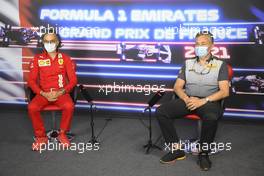 (L to R): Laurent Mekies (FRA) Ferrari Sporting Director and Mario Isola (ITA) Pirelli Racing Manager in the FIA Press Conference. 18.06.2021. Formula 1 World Championship, Rd 7, French Grand Prix, Paul Ricard, France, Practice Day.