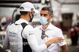 (L to R): George Russell (GBR) Williams Racing with Michael Masi (AUS) FIA Race Director. 20.06.2021. Formula 1 World Championship, Rd 7, French Grand Prix, Paul Ricard, France, Race Day.