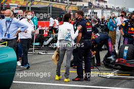 Michelle Yeoh (MAL) with Christian Horner (GBR) Red Bull Racing Team Principal on the grid. 20.06.2021. Formula 1 World Championship, Rd 7, French Grand Prix, Paul Ricard, France, Race Day.