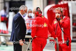 (L to R): Stefano Domenicali (ITA) Formula One President and CEO with Luca Colajanni (ITA) Ferrari Communications Officer and Gino Rosato (CDN) Ferrari. 20.06.2021. Formula 1 World Championship, Rd 7, French Grand Prix, Paul Ricard, France, Race Day.