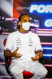 Lewis Hamilton (GBR) Mercedes AMG F1 in the post race FIA Press Conference. 20.06.2021. Formula 1 World Championship, Rd 7, French Grand Prix, Paul Ricard, France, Race Day.