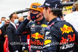 (L to R): race winner Max Verstappen (NLD) Red Bull Racing with third placed team mate Sergio Perez (MEX) Red Bull Racing in parc ferme. 20.06.2021. Formula 1 World Championship, Rd 7, French Grand Prix, Paul Ricard, France, Race Day.