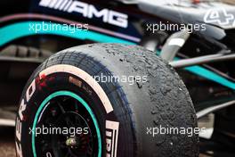 A tyre on the Mercedes AMG F1 W12 of second placed Lewis Hamilton (GBR) in parc ferme. 20.06.2021. Formula 1 World Championship, Rd 7, French Grand Prix, Paul Ricard, France, Race Day.