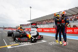 Race winner Max Verstappen (NLD) Red Bull Racing (Right) celebrates with third placed team mate Sergio Perez (MEX) Red Bull Racing in parc ferme. 20.06.2021. Formula 1 World Championship, Rd 7, French Grand Prix, Paul Ricard, France, Race Day.