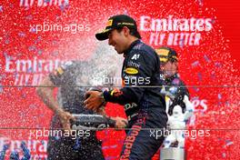 Sergio Perez (MEX) Red Bull Racing celebrates his third position on the podium. 20.06.2021. Formula 1 World Championship, Rd 7, French Grand Prix, Paul Ricard, France, Race Day.