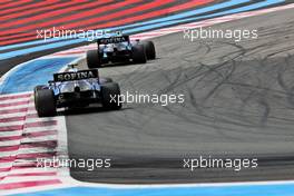 George Russell (GBR) Williams Racing FW43B follows team mate Nicholas Latifi (CDN) Williams Racing FW43B. 20.06.2021. Formula 1 World Championship, Rd 7, French Grand Prix, Paul Ricard, France, Race Day.