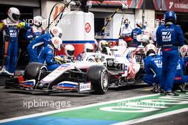 Mick Schumacher (GER) Haas VF-21 makes a pit stop. 20.06.2021. Formula 1 World Championship, Rd 7, French Grand Prix, Paul Ricard, France, Race Day.