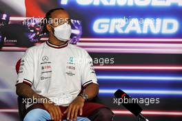 Lewis Hamilton (GBR) Mercedes AMG F1 in the post qualifying FIA Press Conference. 19.06.2021. Formula 1 World Championship, Rd 7, French Grand Prix, Paul Ricard, France, Qualifying Day.