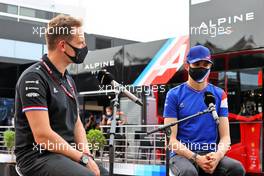 (L to R): Laurent Rossi (FRA) Alpine Chief Executive Officer with Esteban Ocon (FRA) Alpine F1 Team. 19.06.2021. Formula 1 World Championship, Rd 7, French Grand Prix, Paul Ricard, France, Qualifying Day.