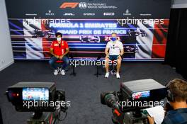 (L to R): Carlos Sainz Jr (ESP) Ferrari and Nikita Mazepin (RUS) Haas F1 Team in the FIA Press Conference. 17.06.2021. Formula 1 World Championship, Rd 7, French Grand Prix, Paul Ricard, France, Preparation Day.