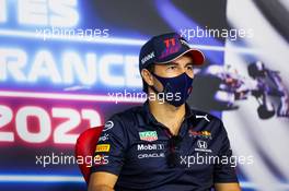Sergio Perez (MEX) Red Bull Racing in the FIA Press Conference. 17.06.2021. Formula 1 World Championship, Rd 7, French Grand Prix, Paul Ricard, France, Preparation Day.