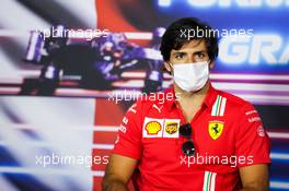 Carlos Sainz Jr (ESP) Ferrari in the FIA Press Conference. 17.06.2021. Formula 1 World Championship, Rd 7, French Grand Prix, Paul Ricard, France, Preparation Day.