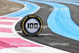 Circuit atmosphere - Pirelli branded brake marker board. 17.06.2021. Formula 1 World Championship, Rd 7, French Grand Prix, Paul Ricard, France, Preparation Day.