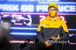 Lando Norris (GBR) McLaren in the FIA Press Conference. 17.06.2021. Formula 1 World Championship, Rd 7, French Grand Prix, Paul Ricard, France, Preparation Day.