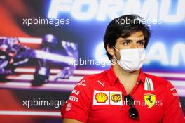 Carlos Sainz Jr (ESP) Ferrari in the FIA Press Conference. 17.06.2021. Formula 1 World Championship, Rd 7, French Grand Prix, Paul Ricard, France, Preparation Day.