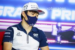 Yuki Tsunoda (JPN) AlphaTauri in the FIA Press Conference. 17.06.2021. Formula 1 World Championship, Rd 7, French Grand Prix, Paul Ricard, France, Preparation Day.