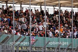 Circuit atmosphere - fans in the grandstand. 16.07.2021. Formula 1 World Championship, Rd 10, British Grand Prix, Silverstone, England, Practice Day.