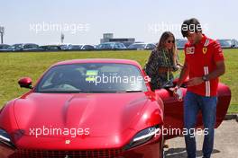 Carlos Sainz Jr (ESP) Ferrari with his girlfriend Isabel Hernaez. 16.07.2021. Formula 1 World Championship, Rd 10, British Grand Prix, Silverstone, England, Practice Day.