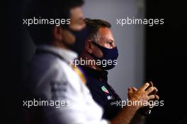 Christian Horner (GBR) Red Bull Racing Team Principal and Toto Wolff (GER) Mercedes AMG F1 Shareholder and Executive Director in the FIA Press Conference. 16.07.2021. Formula 1 World Championship, Rd 10, British Grand Prix, Silverstone, England, Practice Day.