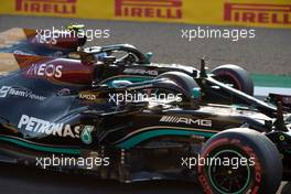 Lewis Hamilton (GBR) Mercedes AMG F1 W12 and Valtteri Bottas (FIN) Mercedes AMG F1 W12 in qualifying parc ferme. 16.07.2021. Formula 1 World Championship, Rd 10, British Grand Prix, Silverstone, England, Practice Day.