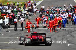 Charles Leclerc (MON) Ferrari SF-21 on the grid. 18.07.2021. Formula 1 World Championship, Rd 10, British Grand Prix, Silverstone, England, Race Day.