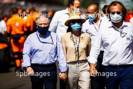 (L to R): Jean Todt (FRA) FIA President with Michelle Yeoh (MAL) on the grid. 18.07.2021. Formula 1 World Championship, Rd 10, British Grand Prix, Silverstone, England, Race Day.