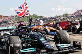 Race winner Lewis Hamilton (GBR) Mercedes AMG F1 W12 celebrates in parc ferme. 18.07.2021. Formula 1 World Championship, Rd 10, British Grand Prix, Silverstone, England, Race Day.
