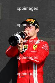 Charles Leclerc (MON) Ferrari celebrates his second position on the podium. 18.07.2021. Formula 1 World Championship, Rd 10, British Grand Prix, Silverstone, England, Race Day.