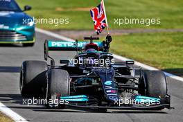 Race winner Lewis Hamilton (GBR) Mercedes AMG F1 W12 celebrates entering parc ferme. 18.07.2021. Formula 1 World Championship, Rd 10, British Grand Prix, Silverstone, England, Race Day.