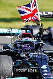 Race winner Lewis Hamilton (GBR) Mercedes AMG F1 W12 celebrates entering parc ferme. 18.07.2021. Formula 1 World Championship, Rd 10, British Grand Prix, Silverstone, England, Race Day.