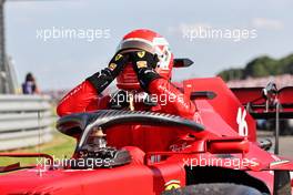 Second placed Charles Leclerc (MON) Ferrari SF-21 in parc ferme. 18.07.2021. Formula 1 World Championship, Rd 10, British Grand Prix, Silverstone, England, Race Day.