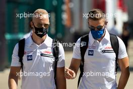 Nikita Mazepin (RUS) Haas F1 Team (Left). 17.07.2021. Formula 1 World Championship, Rd 10, British Grand Prix, Silverstone, England, Qualifying Day.