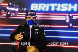 Fernando Alonso (ESP) Alpine F1 Team in the FIA Press Conference. 15.07.2021. Formula 1 World Championship, Rd 10, British Grand Prix, Silverstone, England, Preparation Day.