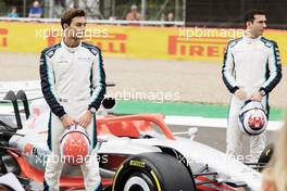 (L to R): George Russell (GBR) Williams Racing and Nicholas Latifi (CDN) Williams Racing - 2022 Car Launch. 15.07.2021. Formula 1 World Championship, Rd 10, British Grand Prix, Silverstone, England, Preparation Day.