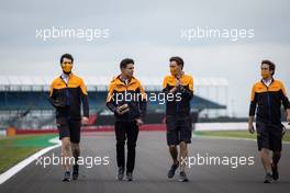 Lando Norris (GBR) McLaren walks the circuit with the team. 15.07.2021. Formula 1 World Championship, Rd 10, British Grand Prix, Silverstone, England, Preparation Day.
