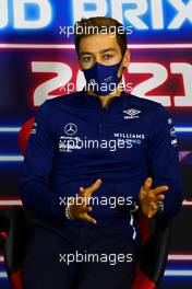 George Russell (GBR) Williams Racing in the FIA Press Conference. 15.07.2021. Formula 1 World Championship, Rd 10, British Grand Prix, Silverstone, England, Preparation Day.