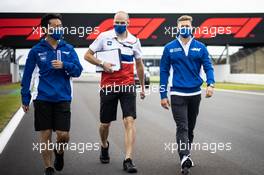 Mick Schumacher (GER) Haas F1 Team walks the circuit with the team. 15.07.2021. Formula 1 World Championship, Rd 10, British Grand Prix, Silverstone, England, Preparation Day.